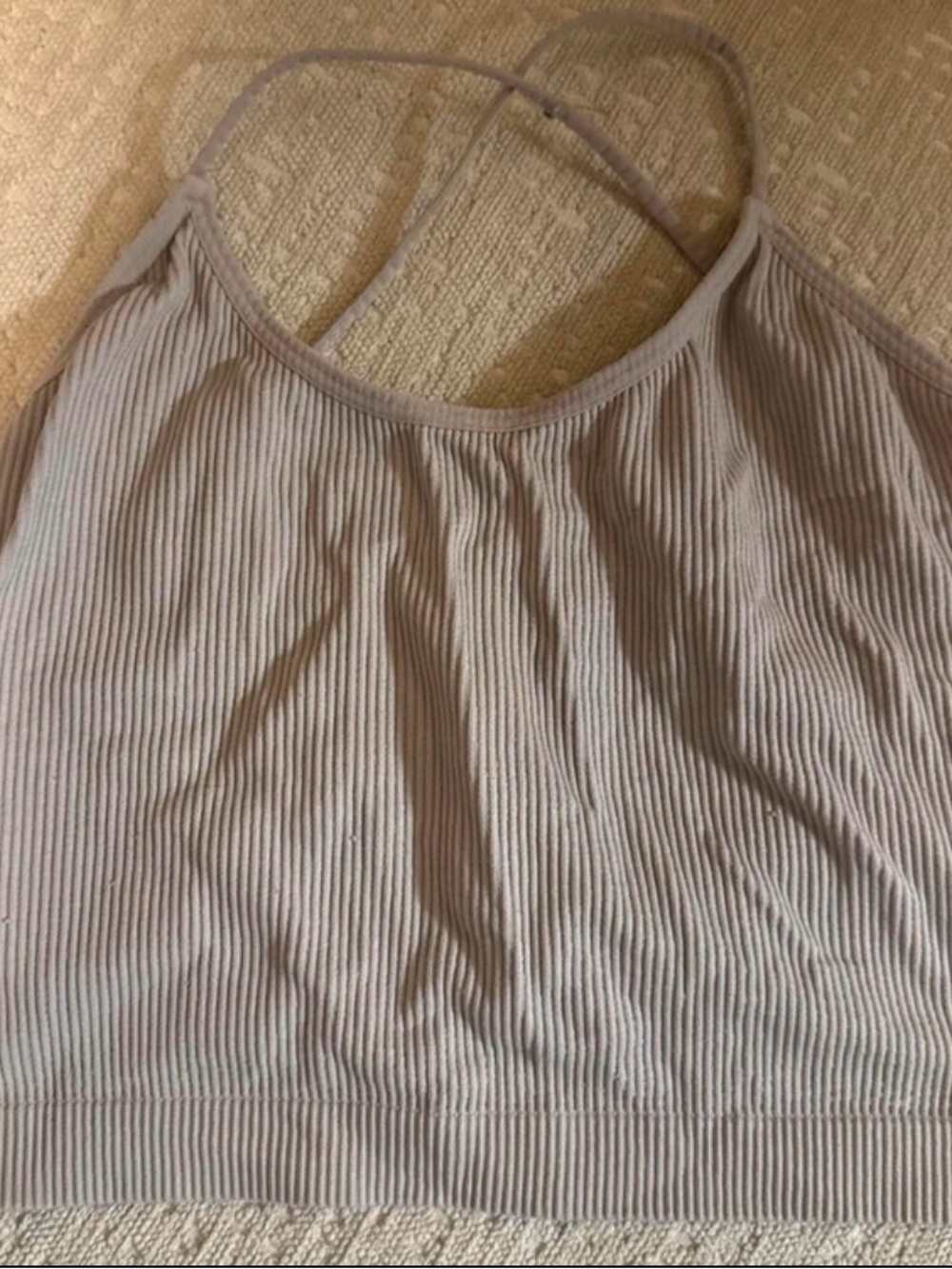Colsie Ribbed Cami Crop Top - Taupe - Picture 3 of 5